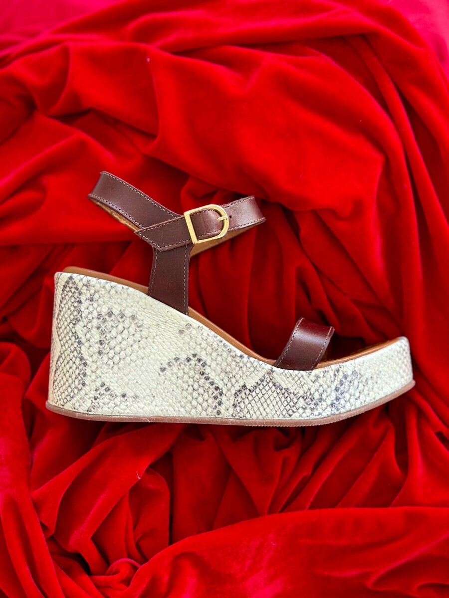 Sandalia Elegante Sport - Snake Blanca 