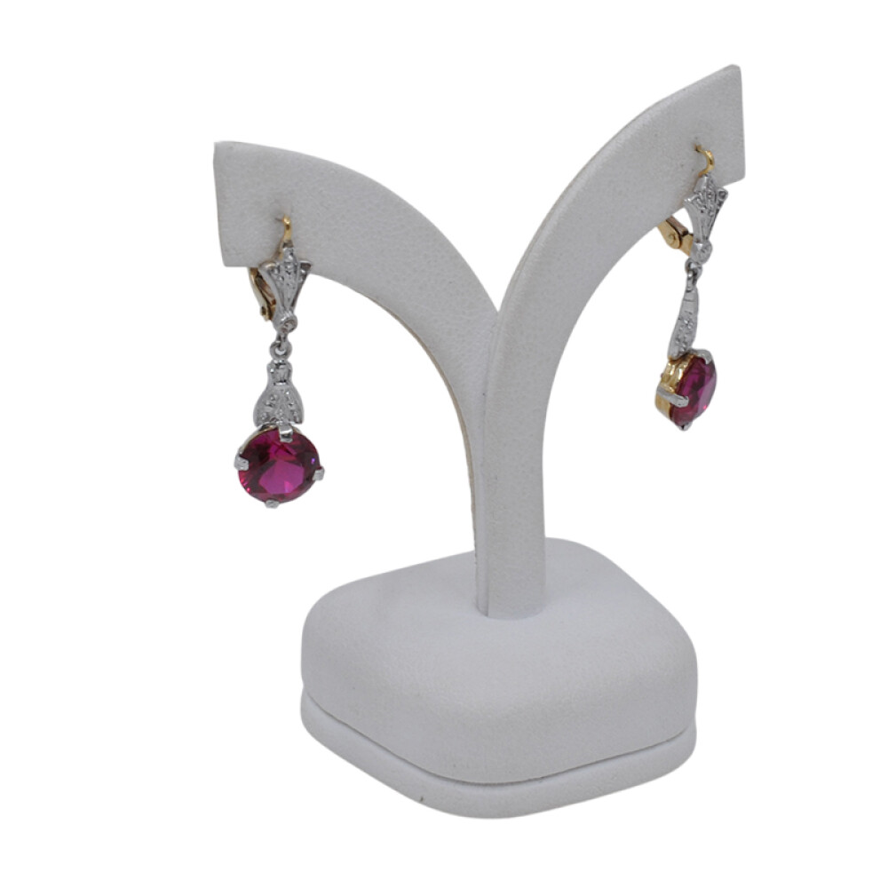Caravanas antiguas en oro 18k con piedras de color Caravanas antiguas en oro 18k con piedras de color