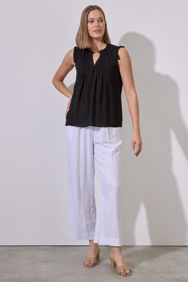 Blusa Gasa Puntilla NEGRO