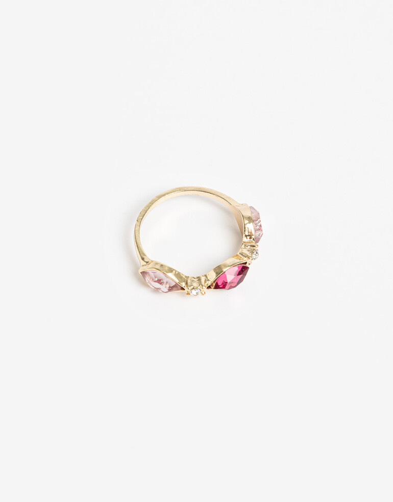 Anillos Chicos Con Dijes Anillo Con Dijes De Boquitas Glass - Dorado
