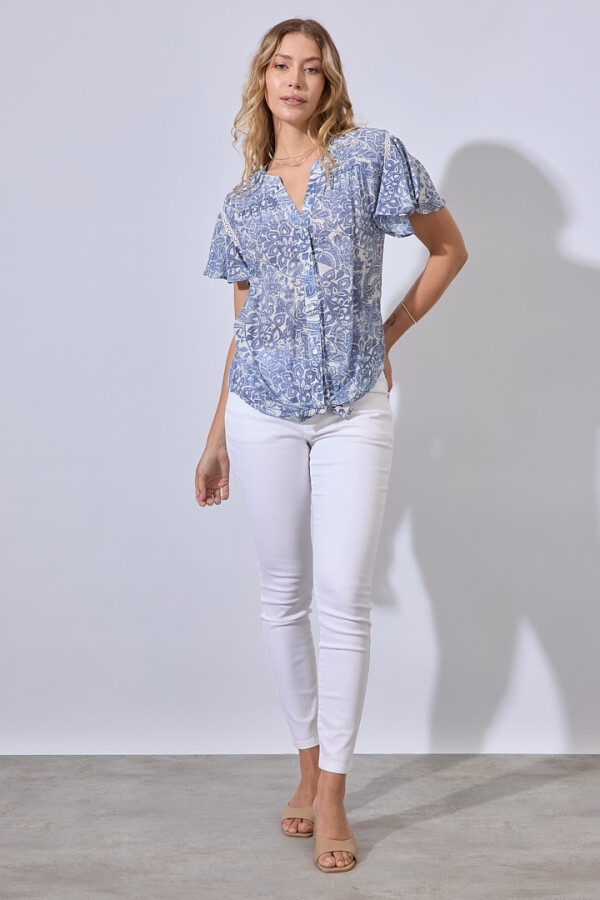 Blusa Puntilla AZUL/MULTI