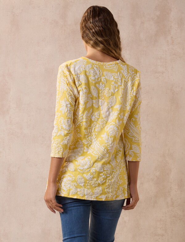 Blusa Relieve Printed AMARILLO/MULTI