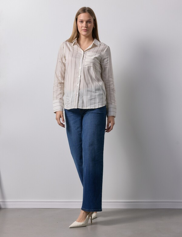 Camisa Lineas BEIGE/MULTI