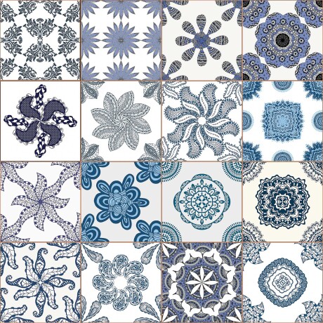 WALLPOPS BLUE AZULEJOS WINSOWS FILM N/A