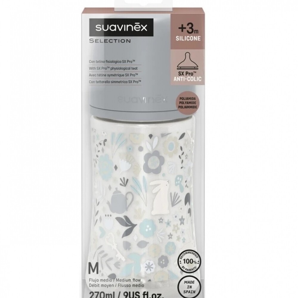 Biberón fisiológico 270ml Suavinex Wonder Celeste
