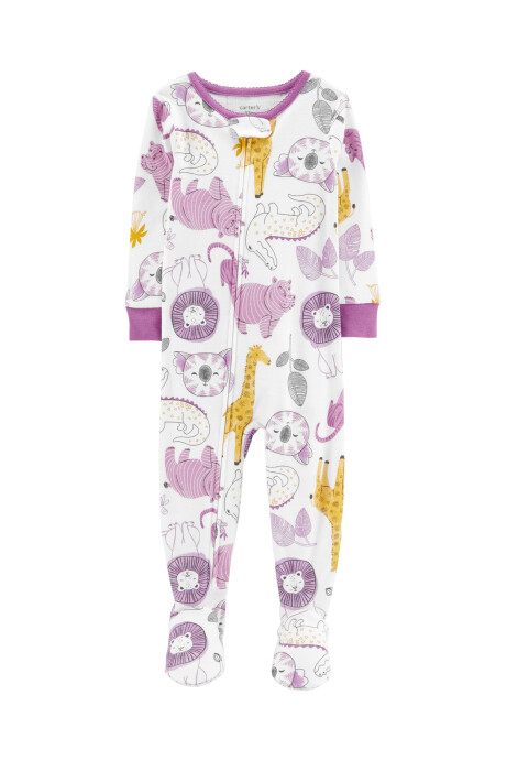 Pijama de algodón con pie Sin color