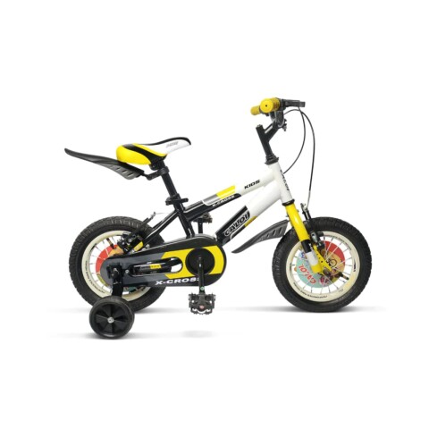 Bicicleta Caloi X-Cross Aro 12" Amarillo con negro