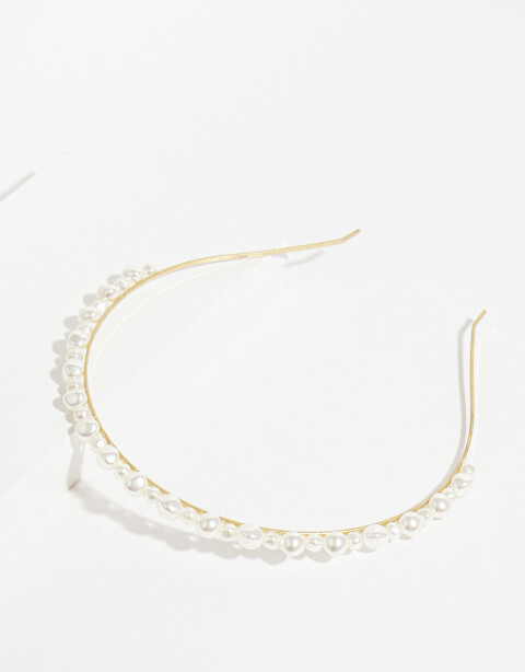 Vinchas Rígidas Perla Vincha Rígida Con Perlas - Combinacion Bicolor