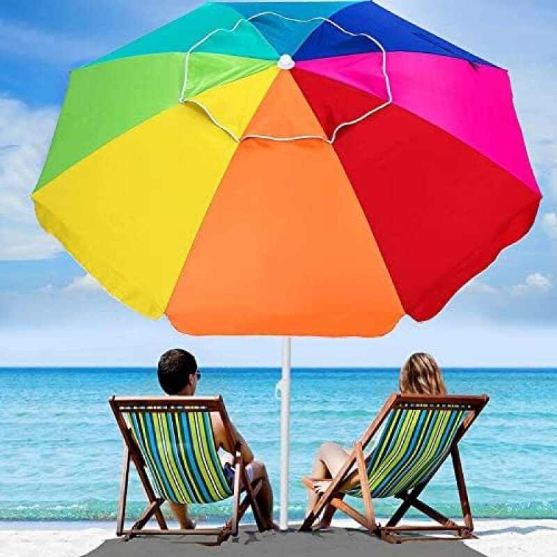 Sombrilla de playa multicolor c/ filtro UV Sombrilla de playa multicolor c/ filtro UV