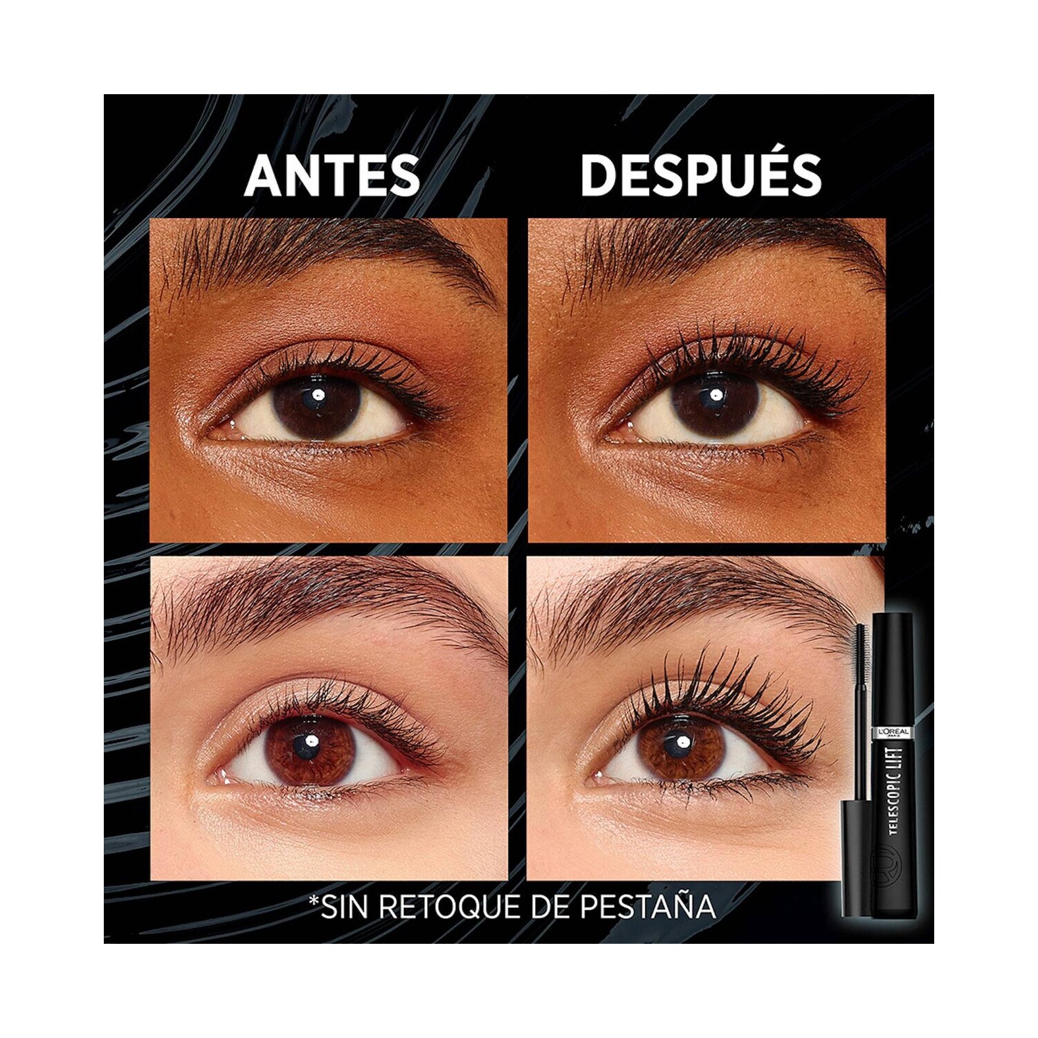 Máscara de Pestañas Loreal Telescopic Lift Washable Black