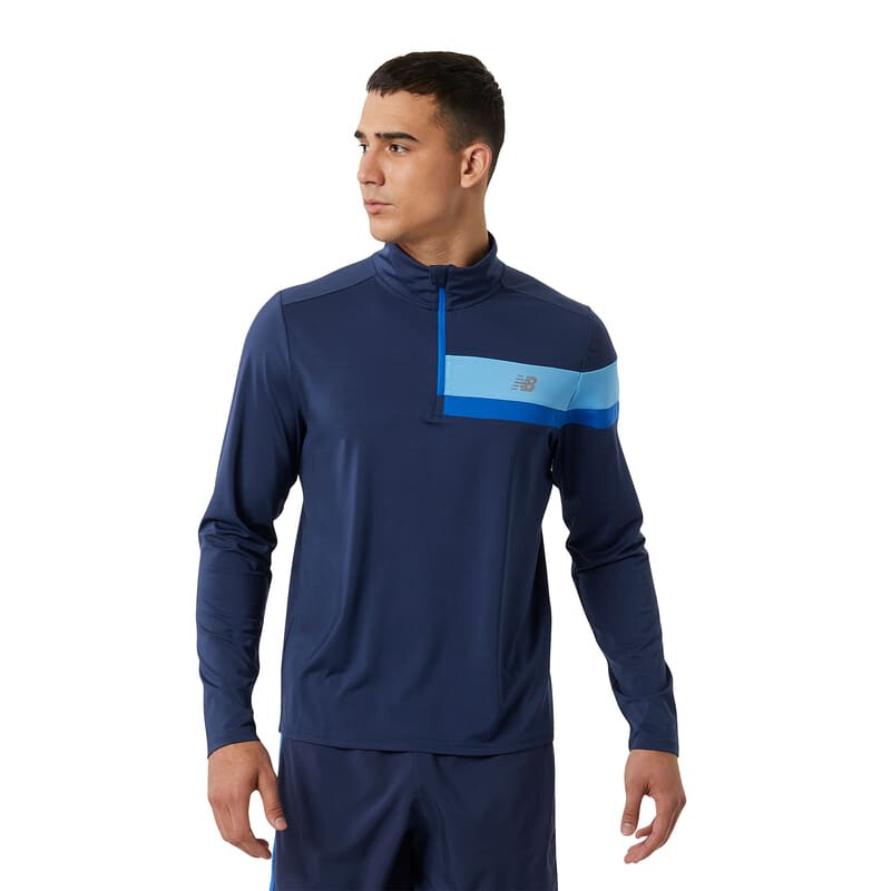 N.BALANCE BUZO ZIP de Hombre - MT23227NGO Azul