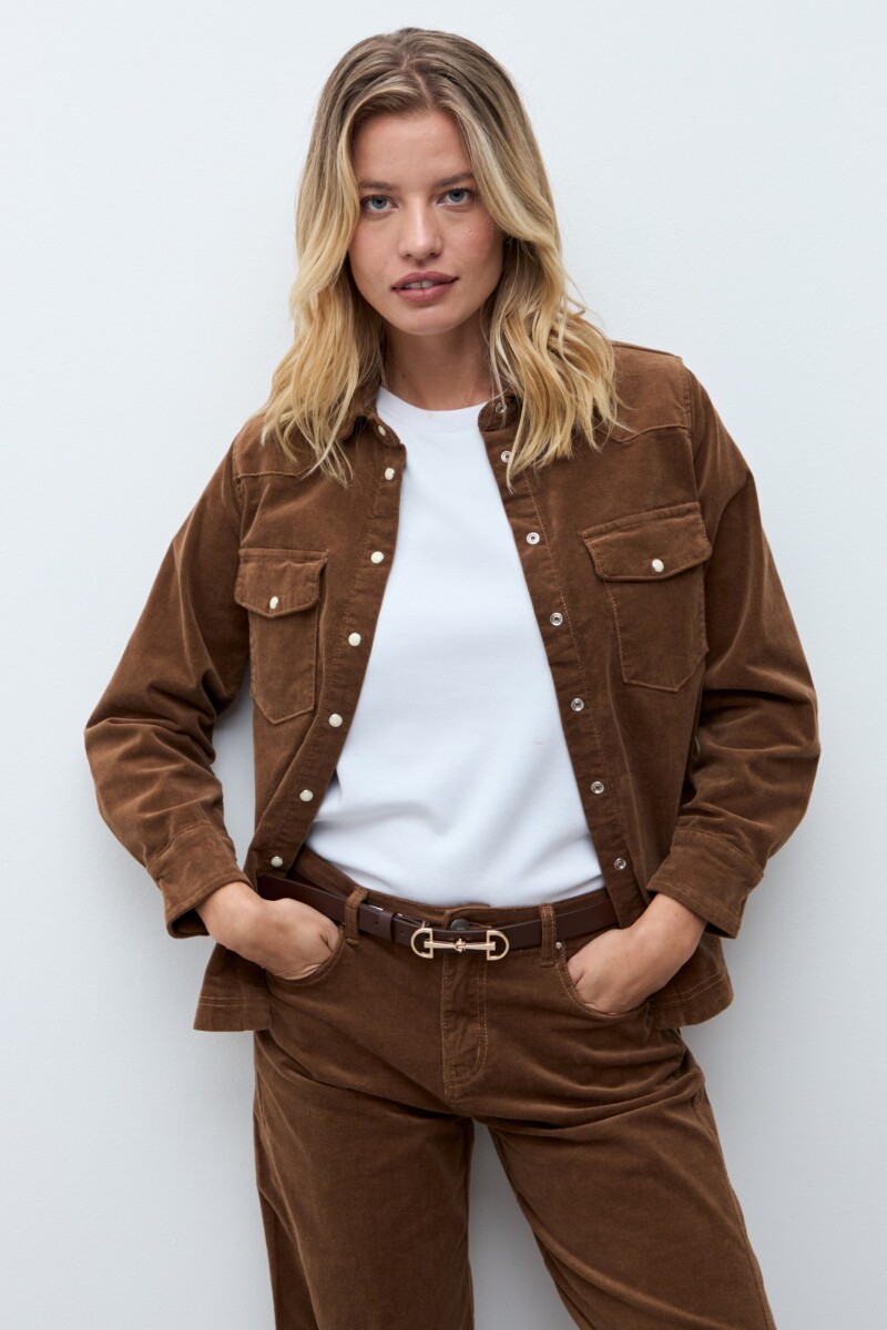 Camisa de pana tostado