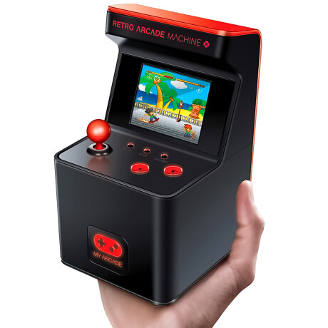 Mini Consola Retro 16 Bits Arcade Portátil 300 Juegos Negro-Rojo
