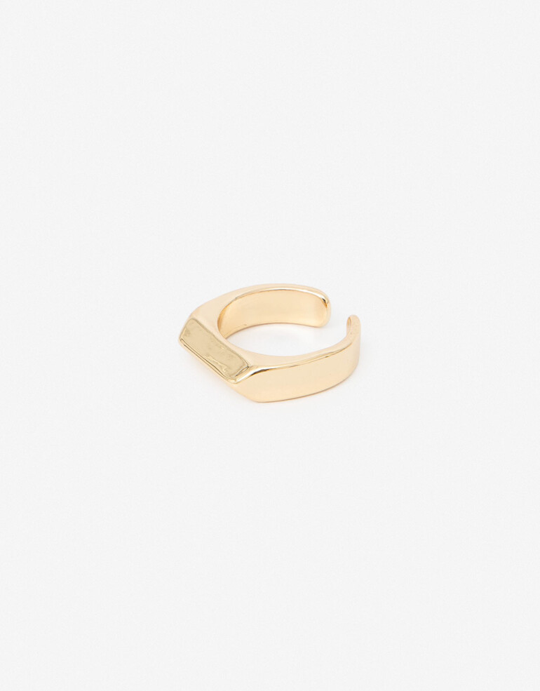 Anillos Medianos y Grandes Metal Anillo Metal Rectangular - Dorado