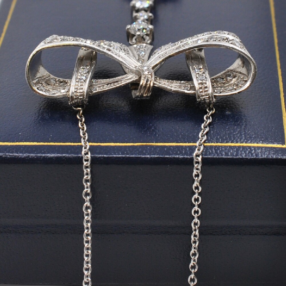 Pendiente Oro 18 K Blanco Y Brillantes Pendiente Oro 18 K Blanco Y Brillantes
