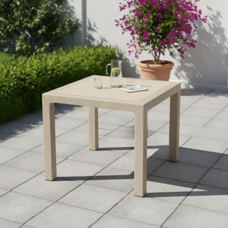 Mesa ratán 90 x 90 cm BEIGE