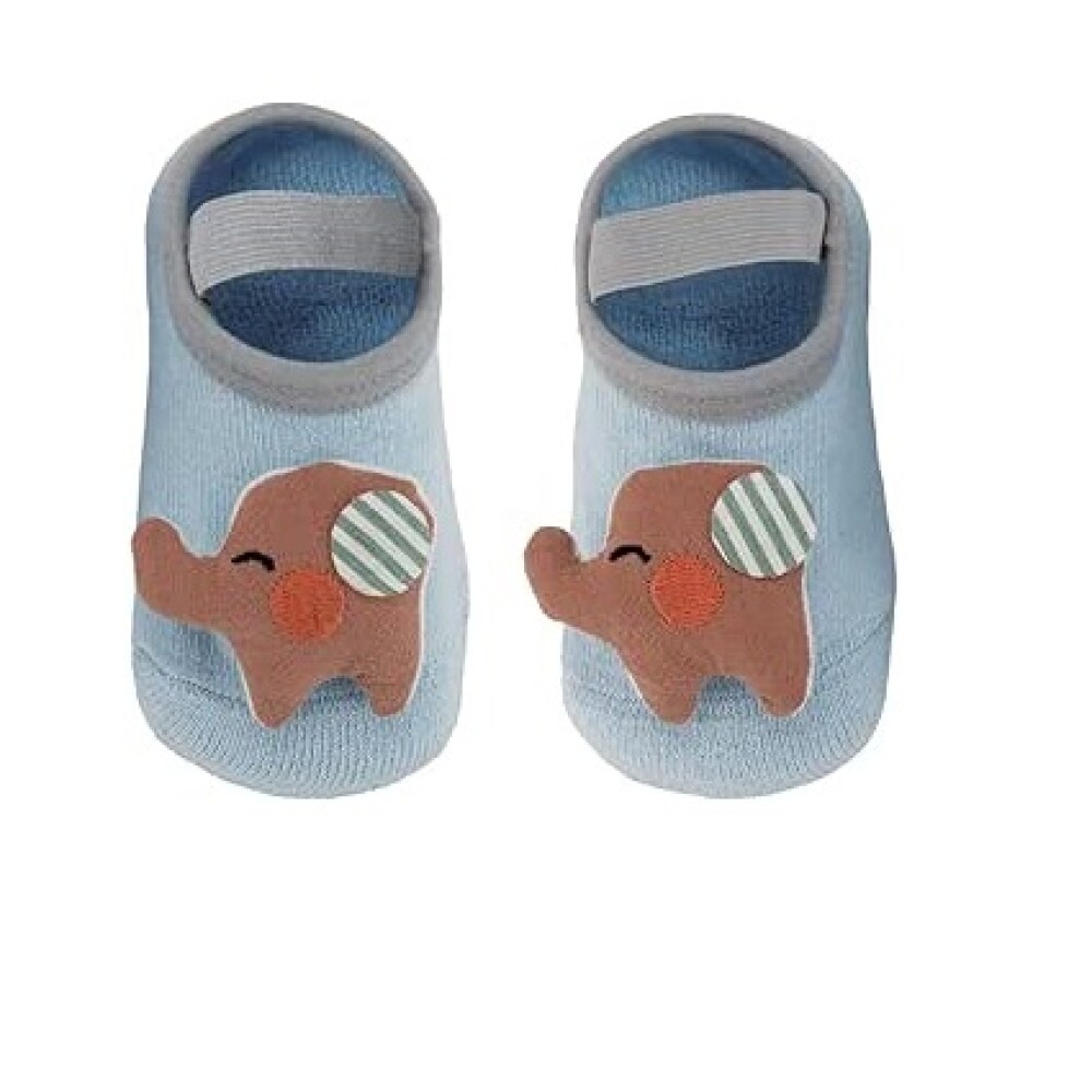 Set de medias con aplique anti deslizante buba 1 a 3 Elefante Marron