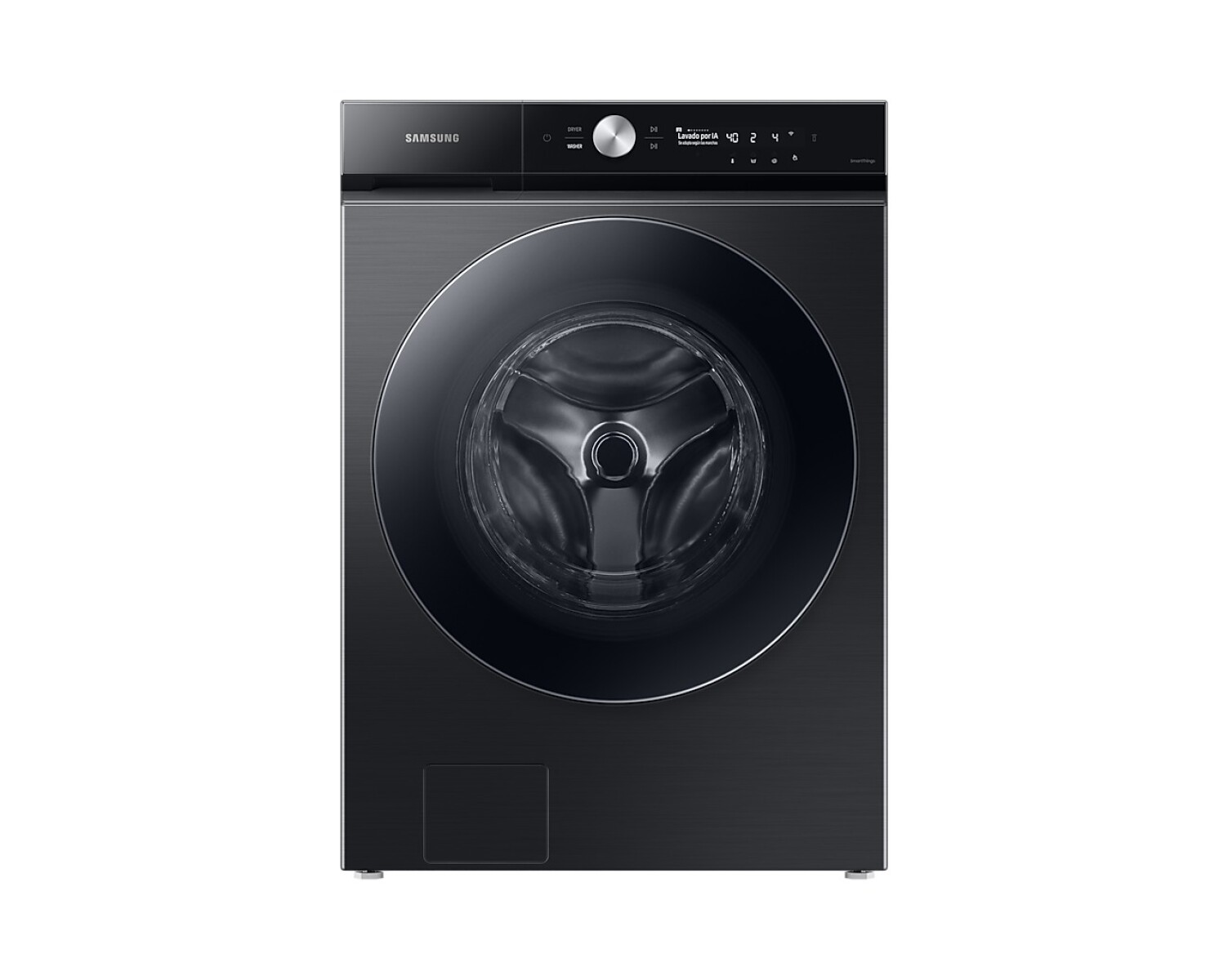 Lavarropas Samsung Bespoke AI 25 kg Negro con AI Ecobubble, Vapor Higiénico y Auto Open Door WF25B9600KV 