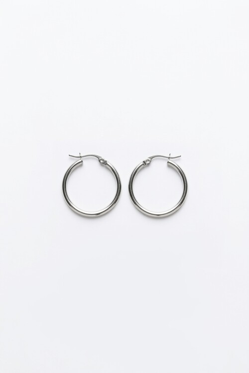 Aros acero large plateado