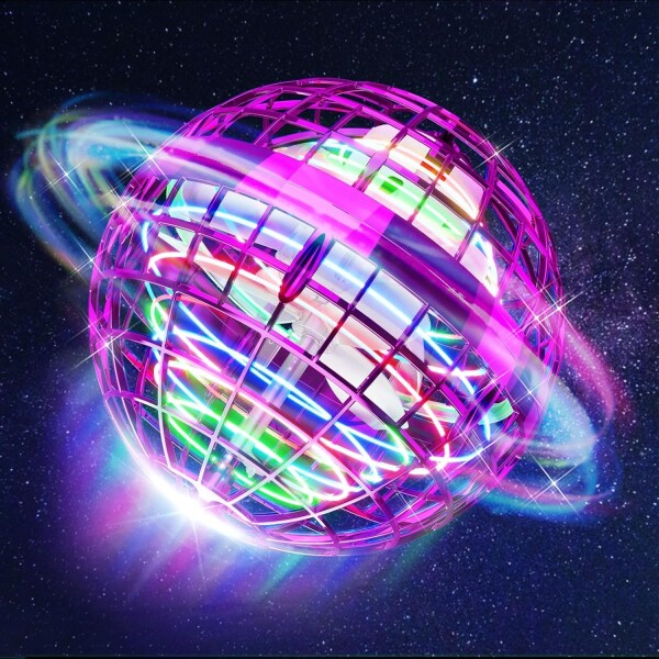 Pelota Mágica Voladora Spinner Luces Recargable Con Control Variante Color Rosa