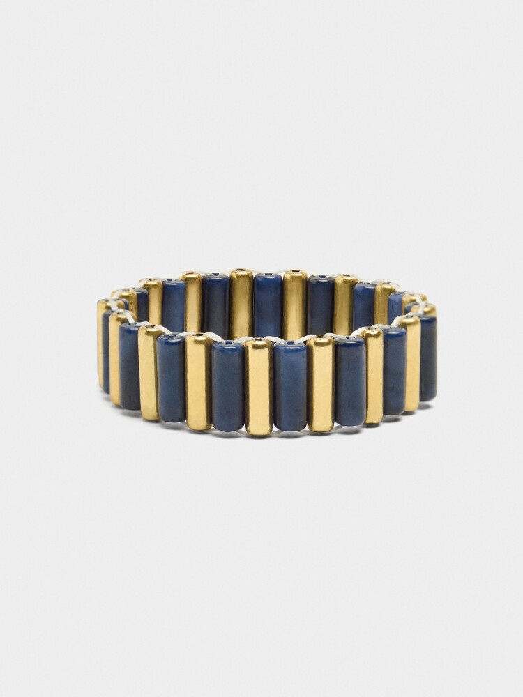 Pulsera Con Cuentas Efecto Piedra azul