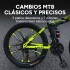 Bicicleta JJFH Rod 26 Doble Suspensión Plegable Freno Disco Amarillo Fluor 1