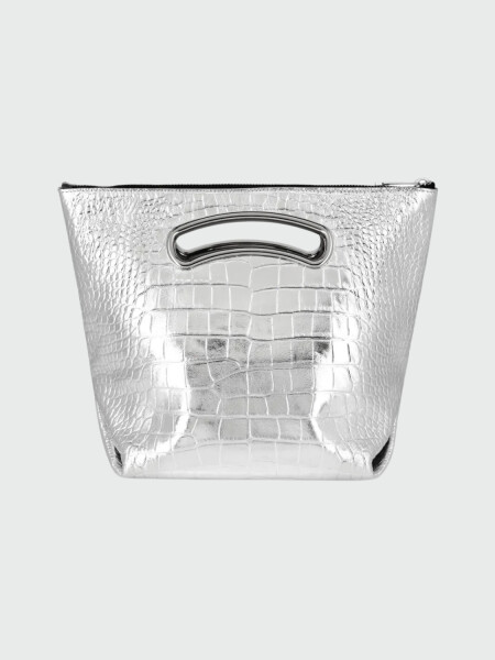 PHILIPP PLEIN - bolso de hombro mediano plateado de cuero 0