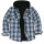 Campera Camisa Leñadora Cangurito Capucha Con Cierre Azul