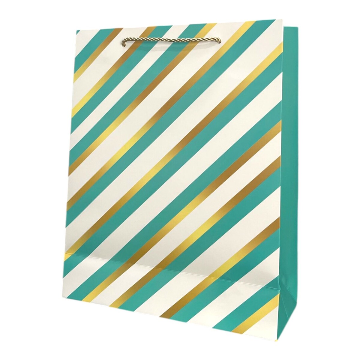 Bolsa Top Mediana - Rayas Diagonales Diseño Turquesa 