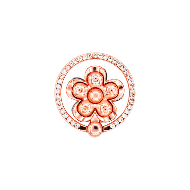 Anillo para celular diseño flor con brillos color dorado Anillo Para Celular Diseño Flor Con Brillos Color Dorado