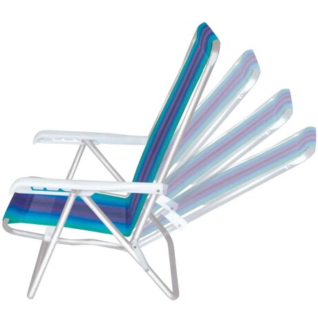 Reposera Silla Reclinable De Playa 4 Posiciones Aluminio Verde Agua/violeta