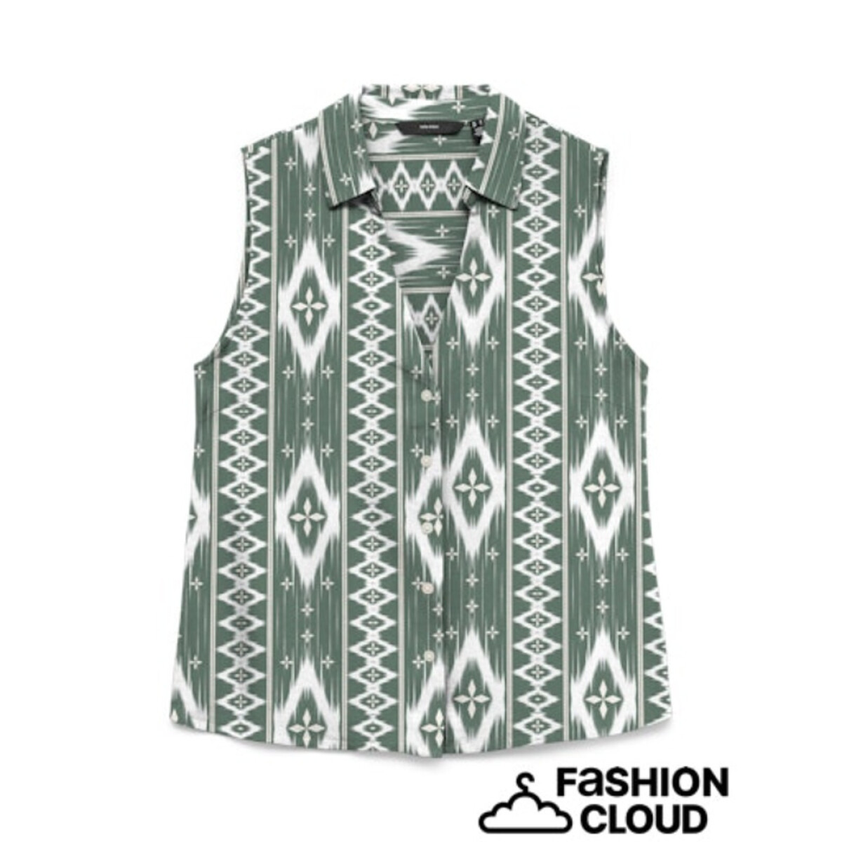 VMMYMILO SL V-NECK SHIRT WVN GA - Laurel Wreath 