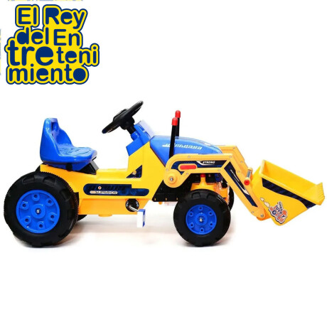 Tractor C/ Pala, Luces Y Sonido Excavadora A Pedal Azul/Amarillo