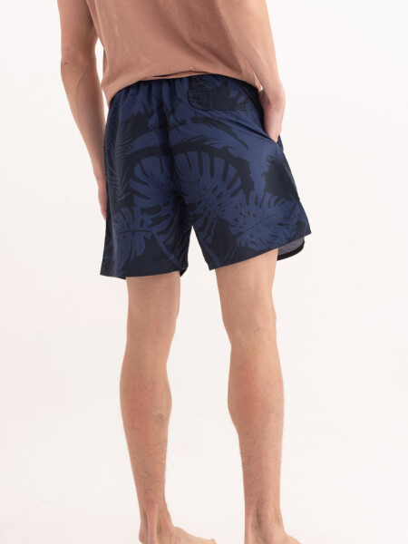 Short de baño estampado Tropical Azul