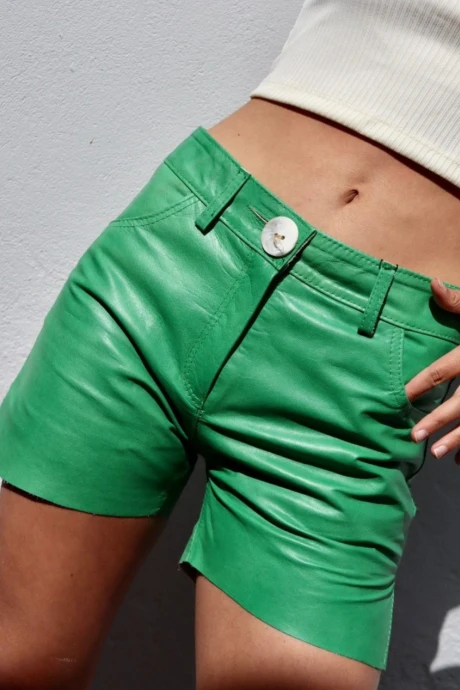 Leather Shorts menta 38