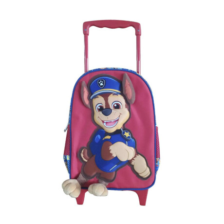 Mochila Infantil Paw Patrol 3d Con Carro 30 Cm Rojo