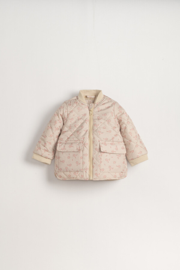Campera abrigo capitoneada Beige