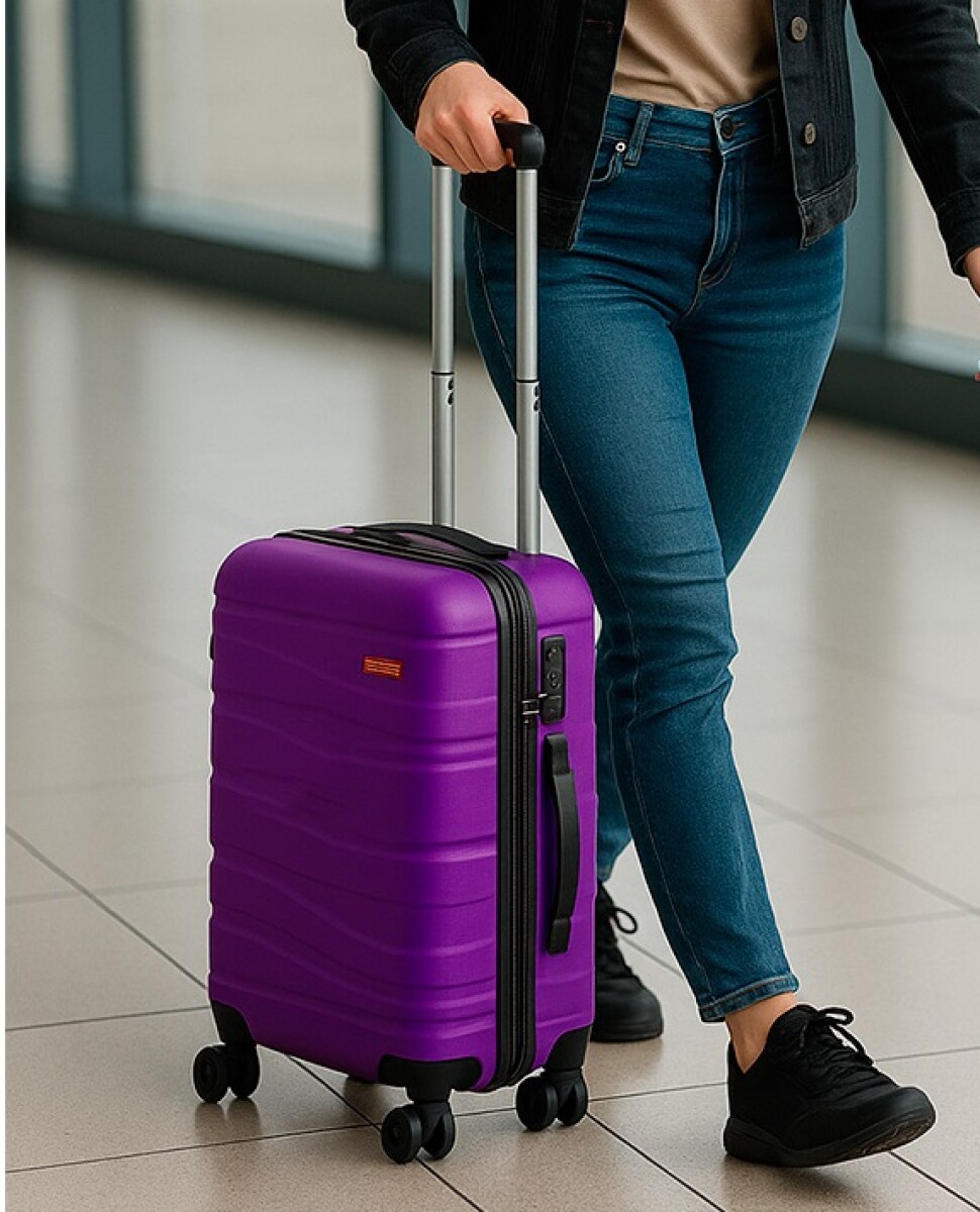 Valija Rigida Carry On Con Mango Telescopico Violeta 