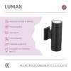 Lámpara Exterior Doble en Aluminio Lumax Modelo Stafford Negro