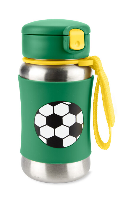 Botella acero inoxidable con sorbito, diseño fútbol Botella acero inoxidable con sorbito, diseño fútbol