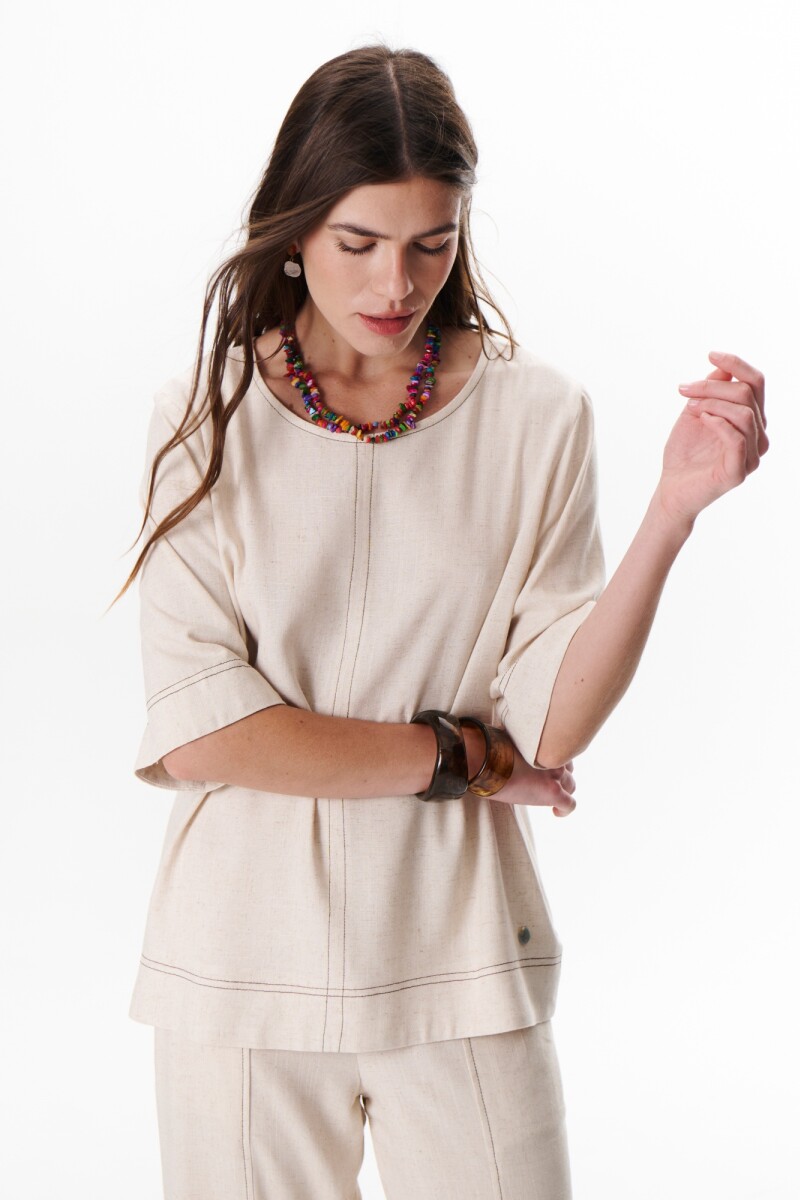 BLUSA LINO EVA BEIGE