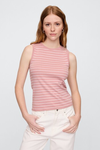Musculosa A Rayas Mujer Antique Pink