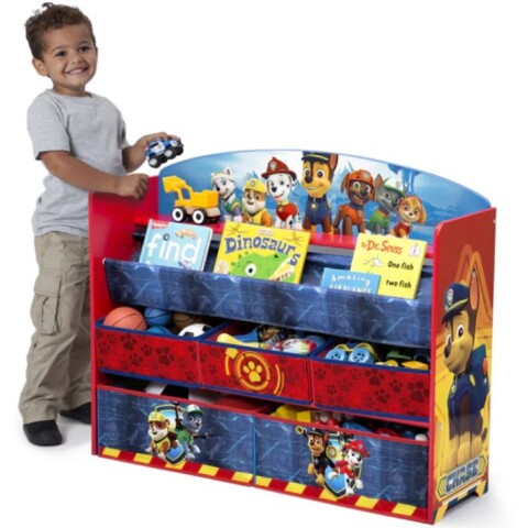 Organizador de libros y juguetes Deluxe Paw Patrol - 5 contenedores Organizador de libros y juguetes Deluxe Paw Patrol - 5 contenedores