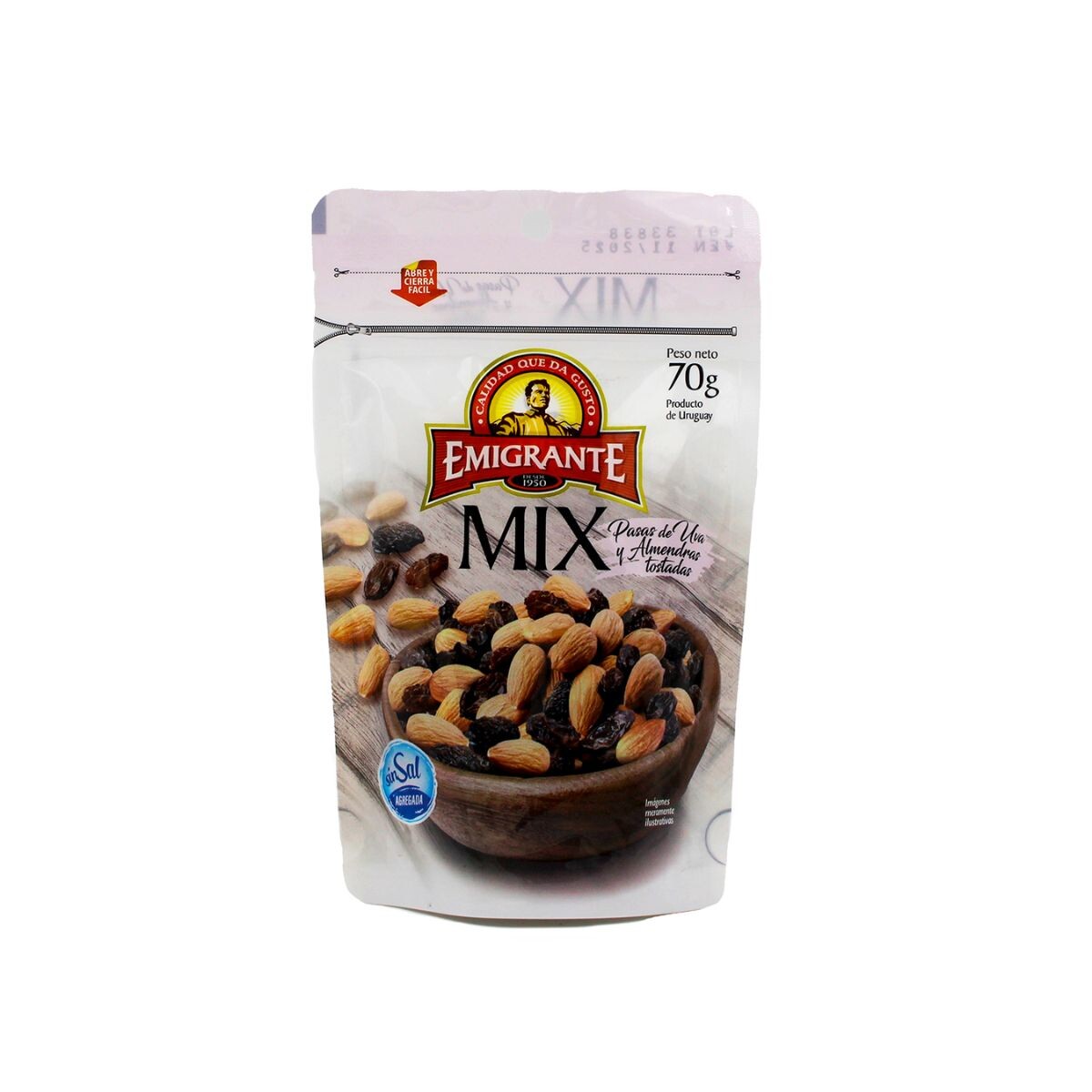 MIX EMIGRANTE PASAS+ALMENDRA TOST D/P 70G 