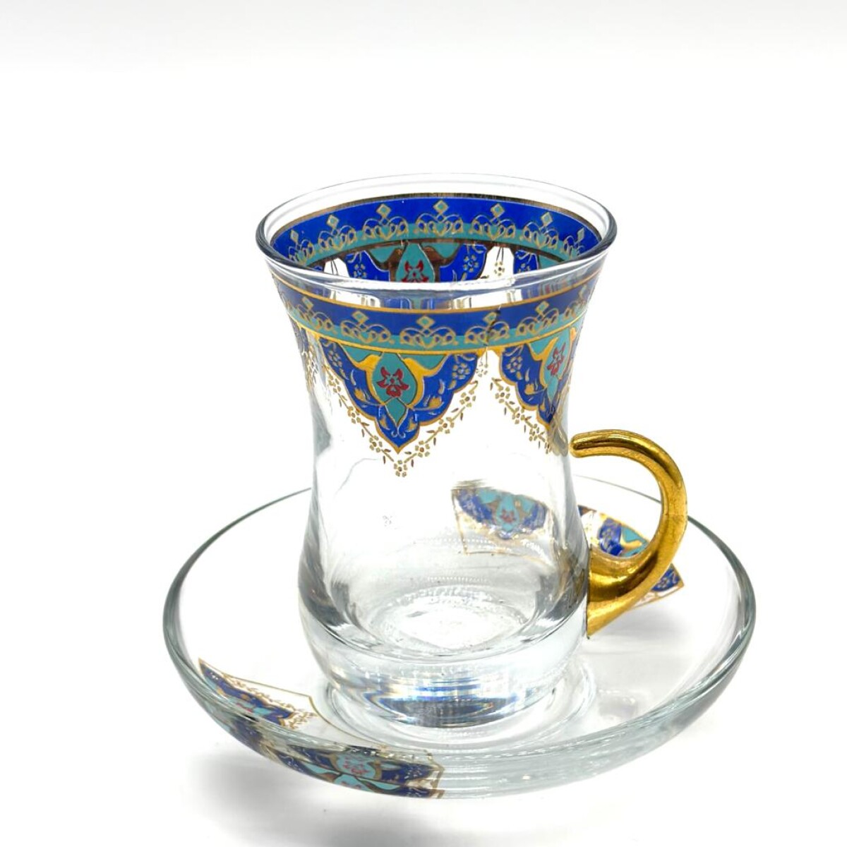 Vaso de té vip arabescos x1 - Azul 