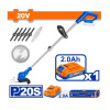 DESMALEZADORA A BATERIA 20V BAT 2.0AH + ACCESORIOS WADFOW AZUL DESMALEZADORA A BATERIA 20V BAT 2.0AH + ACCESORIOS WADFOW AZUL