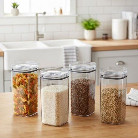 Set x4 Potes herméticos 350ml TRANSPARENTE