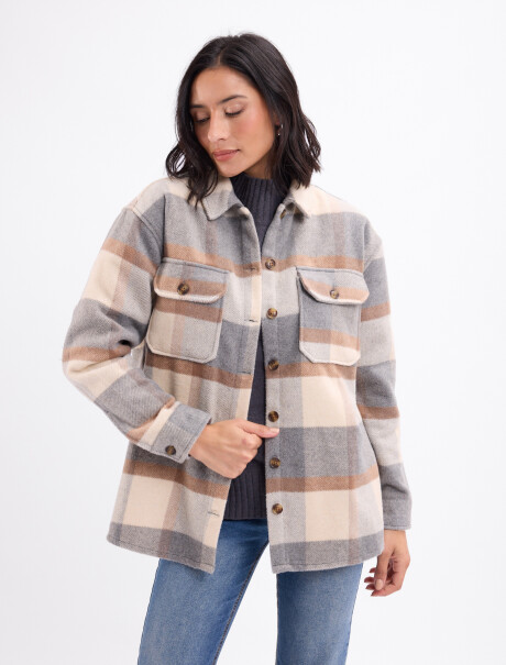 Sobrecamisa franela GRIS CLARO