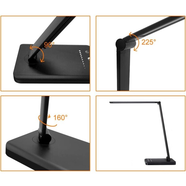 Lampara Luz Led Mesa Escritorio Regulable Temporizador Atrix Variante Color Negro