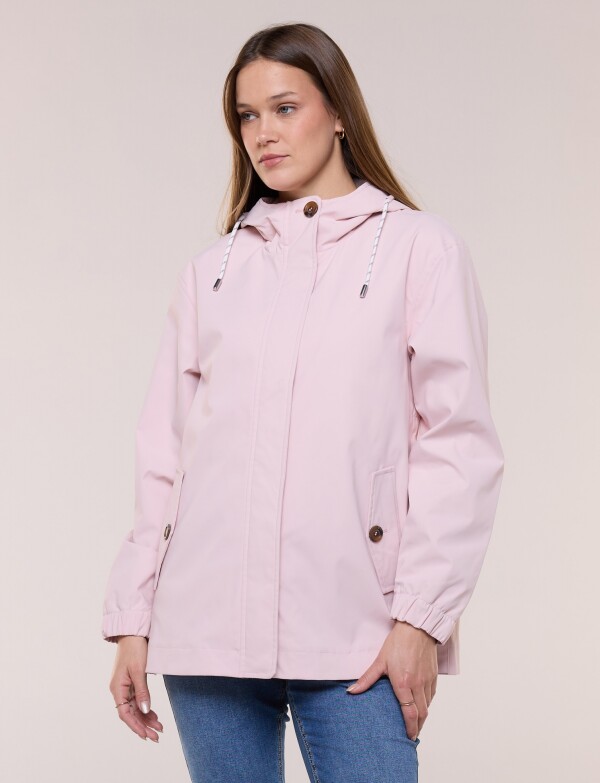 Gabardina Con Capucha Impermeable ROSA